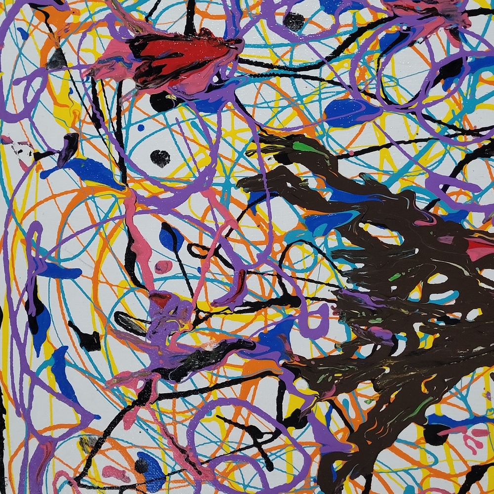 Abstract Multicolor Tree Art Canvas POETS TREE - Picture 2 of 6